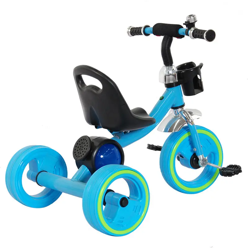 Tricycle en acier pour enfants, bicyclette avec musique/plastique pour bébés de 1-6 ans, mini vélo bon marché, nouvelle tendance 2019