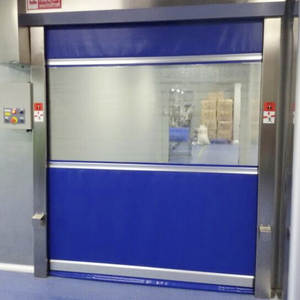<span class=keywords><strong>Puerta</strong></span> <span class=keywords><strong>Enrollable</strong></span> Industrial de Acero Inoxidable con Mecanismo de Elevación Automático, Impermeable, de PVC de Alta Velocidad para Duchas de Aire en Fábricas - Product Image 1