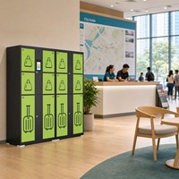 Casiers à bagages en acier laminé à froid en gros avec système de verrouillage électronique intelligent pour le transport public, les croisières et le stockage en terminal