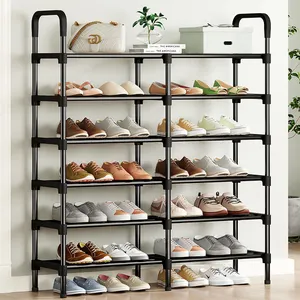 Chinesischer Lieferant vertikales Schuhregal 6 Schichten platzsparend Kleiderschrank Schuhe Organisator-Rack