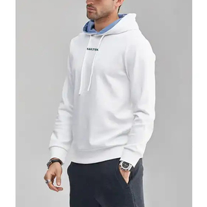 Sudadera con Capucha Personalizada de Algodón Liso, Estilo Urbano, Manga Larga, Deportiva, Informal, de Alta Calidad para Hombre - Product Image 4