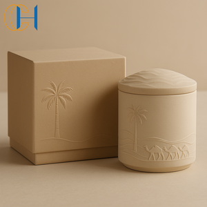 C & H Home Decor Bougie artisanale en argile à la vanille en céramique minimaliste faite à la main - Product Image 6