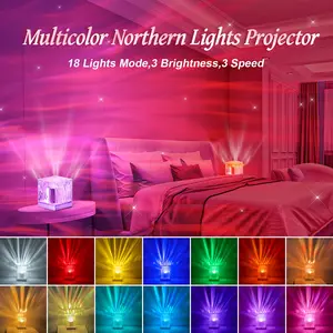 Bedside Starry Star Aurora Projector Night Lamp Universe Star Sky Northern Light Projector Lamp With Music Speaker