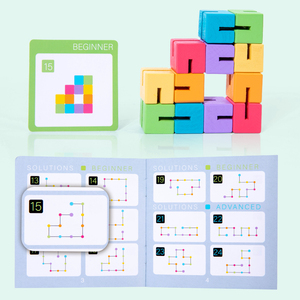 Jouet éducatif HOYE CRAFTS Jouet éducatif <span class=keywords><strong>Cube</strong></span> serpent magique Jouet sensoriel anti-stress Puzzle en bois à torsion pour enfants - Product Image 6