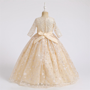 Vestito per Ragazze Nuovo Stile, Abito a Maniche Lunghe con Decorazione Floreale, Abbigliamento Principessa Britannica per Ragazze 12-16 Anni - Product Image 4