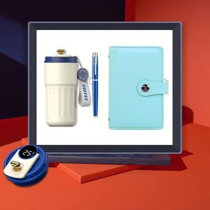 Customizable 3-in-1 Temperature Display Coffee Cup + A5 Laptop + Pen Luxury Business Welcome Cooperation <b>Gift</b> Set Handmade UV - Product Image 1
