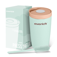 Mug de voyage isotherme en acier inoxydable de 12 oz avec couvercle anti-fuite, gobelet à double paroi sous vide réutilisable