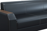 Ensemble de canapés de bureau en cuir moderne, canapé de réception minimaliste pour entreprise avec table basse pour salle de réunion, hall d'entrée