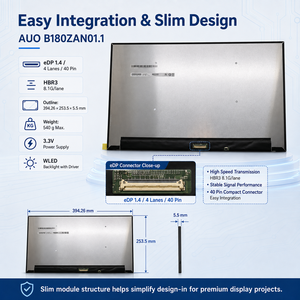 AUO B180ZAN01.1 Panel LCD TFT LTPS de 18 Pulgadas WQUXGA 3840x2400 240Hz <span class=keywords><strong>EDP</strong></span> de 40 Pines, Pantalla de Repuesto para Laptop Gaming - Product Image 2