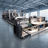 Machine de pliage et d'encollage de boîtes en carton ondulé entièrement automatique, fournisseur Dongguang