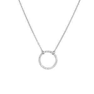 Collier minimaliste simple <span class=keywords><strong>en</strong></span> <span class=keywords><strong>argent</strong></span> avec chaîne fine et cercle pour cadeau de fête des mères - Product Image 2
