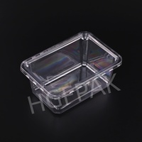 Boîte à burger transparente jetable en PET/RPET de 18 oz avec couvercle séparé, conteneur alimentaire en plastique transparent pour boulangerie, gâteau roulé, pain et gâteaux