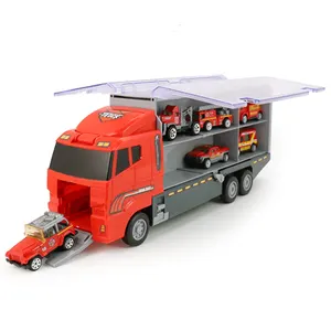 Custom small metal toy cars set, plastic fire truck toy car set for kids, camion camiones de juguete bomberos metal mini car toy