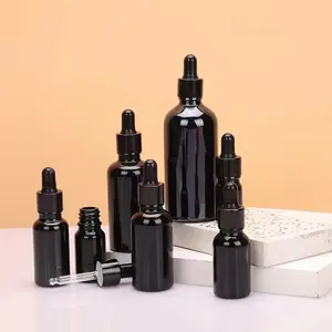 5ml 10ml 20ml garrafas de vidro cilindro para cosméticos azeite conta-gotas