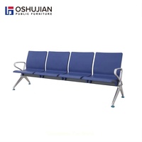 Chaise de réception d'attente 3 places à faisceau médical, mousse Pu, noir, rouge, bleu, pour hôpital, livraison rapide