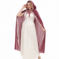 Cape de Sorcière Gothique Renaissance de S-XL Tailles, Tenue de Scène avec Capuche, Costume de Fête Unisexe, Cape à Capuche