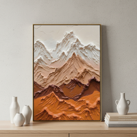 Peinture à l'huile abstraite texturée 3D sur toile, art mural, taille et cadre personnalisables, tons chauds et terreux, décoration intérieure