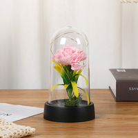 Bordure Fleur Éternelle Veilleuse Écologique Ronde Haute Qualité Acrylique Couverture Salon Rose Ornements Autre Cadeau