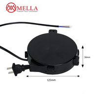 Enrouleur de câble électrique rétractable automatique personnalisé Mella en PC/POM, 1-2m, 2A-10A, fil IEC SJTW pour ordinateur OEM