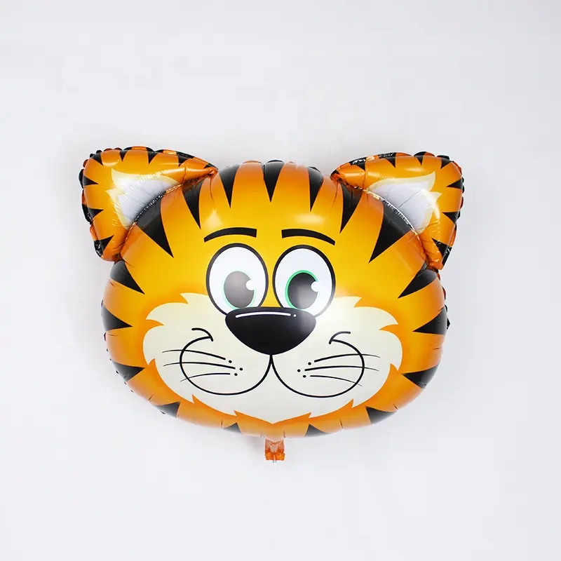 Keluaran baru balon foil kepala harimau dekorasi pesta ulang tahun hewan mylar