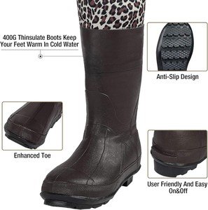 TOPIND Waders de poitrine en néoprène 4.5mm pour <span class=keywords><strong>femme</strong></span> Bottes isolées Imperméable Léopard <span class=keywords><strong>Chasse</strong></span> Pêche Wader Bottes isolées - Product Image 3