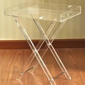 Portable Foldable Table Kitchen And Bar Serving Tables Folding Outdoor Acrylic Coffee Tea Table Desk