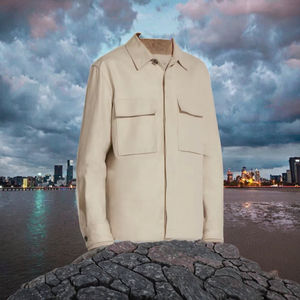 Veste personnalisée en faux daim pour hommes pour l'hiver, couleur unie, simple boutonnage avec revers, manches longues, design uni, style décontracté - Product Image 3