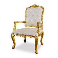 Sillón de Pedicura Grande de Acrílico, Estilo Barroco, con Respaldo Alto, Color Blanco Antiguo, Tipo Trono Real
