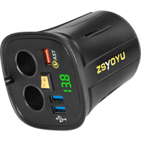 Pengisi Daya Mobil USB OEM 12V/24V Pemantik Rokok Mobil 18W+10W+10W Pengisi Daya Mobil Pengisian Cepat