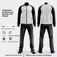 Combinaison d'échauffement de basketball personnalisée à fermeture éclair intégrale, tenue de sport de club automne-hiver, motif imprimé sur toute la surface, personnalisation d'équipe, OEM