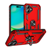 Pour iphone 16 plus étui 360 degrés rotatif anneau béquille étui de téléphone portable aimant antichoc housse de protection pare-chocs