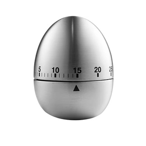 Đồng hồ hẹn giờ nhà bếp hiện đại bằng thép không gỉ bền 1 giờ, thân thiện với môi trường, không dùng pin, hình quả trứng/trái cây, màu bạc, năm 2025 - Product Image 2