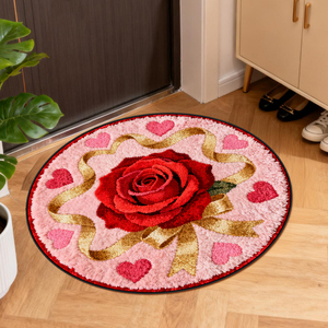 Ngày Valentine Tùy Chỉnh In Thảm Màu Đỏ Thông Tư Hoa Hồng Khuôn Mẫu Thảm Mềm Fluffy Vòng Trái Tim Thảm Phòng Khách Khu Vực Thảm - Product Image 4