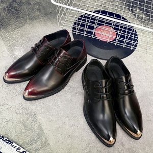 Zapatos de Hombre 2026, Estilo Coreano y Británico, Combinables con Todo, Juveniles, Modernos, Transpirables, de Punta, de Cuero - Product Image 1