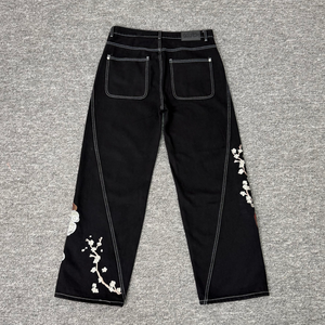 Pantalon en jean noir classique OEM, broderie de haute qualité, coupe ample, Derschutze, <span class=keywords><strong>jeans</strong></span> pour hommes - Product Image 6