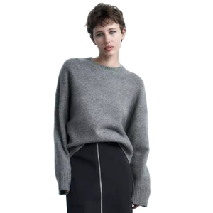 Cardigan et sweats à capuche en maille courte pour <span class=keywords><strong>femme</strong></span> avec logo personnalisé 2021, hauts en <span class=keywords><strong>cachemire</strong></span> imprimés sur mesure, pulls d'hiver avec logo frontal - Product Image 1
