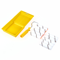 Ensemble de rouleaux à peinture personnalisés de 4 pouces, 12 pièces, avec plateau, cadre et noyaux de rouleau rayés pour la décoration professionnelle, OEM pris en charge