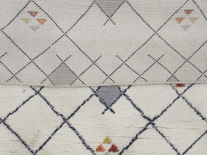 Ensemble élégant de tapis et coussin marocains faits main en laine et soie, motif géométrique, noué à la main, doux, moelleux, durable, tapis de qualité supérieure - Product Image 2