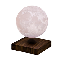 Lámpara Lunar Magnética Levitante de Plástico con Rotación Automática, Luz Nocturna LED, Lámpara de Mesa Flotante, Decoración Creativa para el Hogar, Adorno de Escritorio