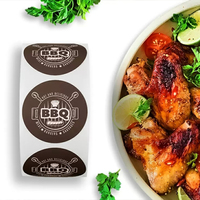 Etiquetas Personalizadas para Empaque de Alimentos para Barbacoa, Resistentes al Aceite y al Agua, Etiquetas para Salsas y Carnes, Etiquetas con Logotipo Personalizado para Restaurantes y Comida para Llevar