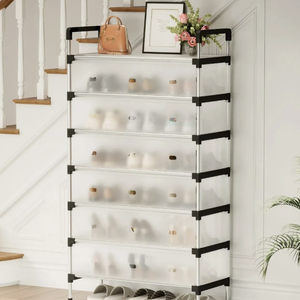 Meuble à chaussures multi-niveaux fermé anti-poussière pour dortoir, rangement domestique, idéal pour chambre de location, montage facile, optimisation de l'espace - Vente directe usine - Product Image 1