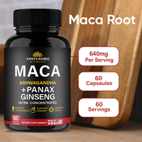 Pilules de supplément à base de plantes OEM de marque privée pour hommes et femmes, plus capsules de racine de maca rouge et noire avec ashwagandha ginseng aguaje