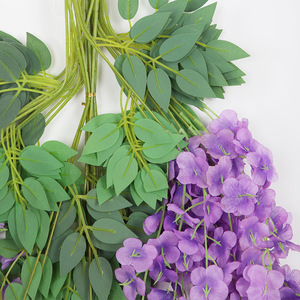 Artificial Wisteria Flowers Violet Plastic Vine Bouquet <b>For</b> Wedding Ceiling <b>Decorations</b> - Product Image 1