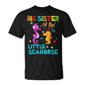 Camiseta Big Sister Of The Little Seahorse, camiseta familiar a juego, regalo de cumpleaños - Product Image 2