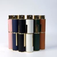Atomiseur de parfum rotatif en cuir d'agneau 10 ml – Flacon de voyage premium rechargeable pour parfum de poche