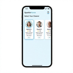 Application mobile de services de nettoyage : Réservez des services de nettoyage professionnels pour les maisons, les bureaux, les tapis, le nettoyage en profondeur et les déménagements. - Product Image 1