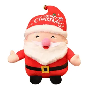 In Stock Christmas Santa Claus Plush Pillow Doll 20 CM Soft Stuffed Xmas Plushie Cushion Home Decor