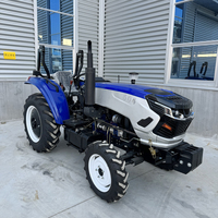 Tracteur agricole à roues 4x4 diesel 50 CV avec rotoculteur arrière pour le travail du sol et la préparation des terres