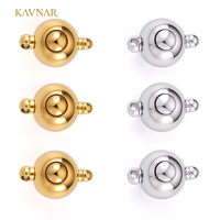 KAVNAR Fermoir à bille 13mm à bouton-poussoir en acier inoxydable pour la fabrication de bracelets et colliers de perles, vente en gros