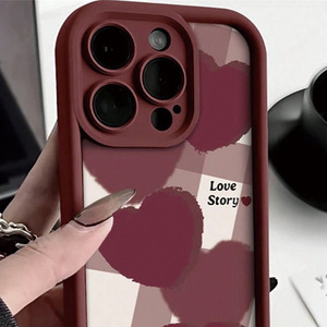 Custodia per <span class=keywords><strong>iPhone</strong></span> con Motivo a Griglia <span class=keywords><strong>Rossa</strong></span> Piccola e Raffinata, Piena di Amore, per Modelli 16 15 17 <span class=keywords><strong>Pro</strong></span> <span class=keywords><strong>Max</strong></span> 14 13 12 <span class=keywords><strong>11</strong></span>, <span class=keywords><strong>Cover</strong></span> Posteriore Antiurto - Product Image 3